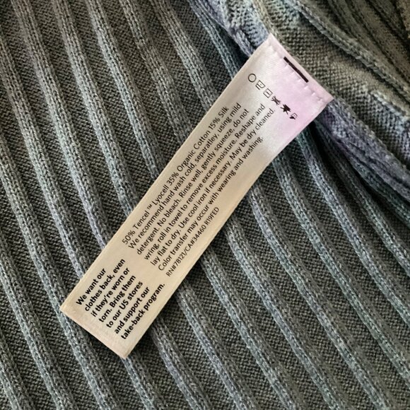 Eileen Fisher Womens XS Blue Ribbed Open Cardigan - Tencel & Organic Cotton silk - Picture 4 of 7